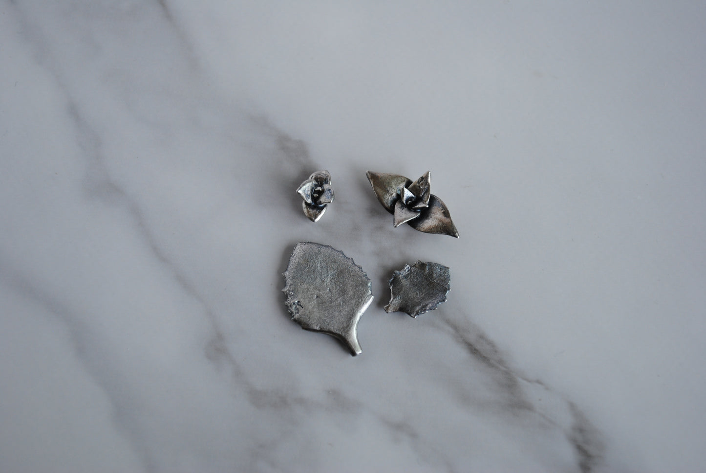 Sterling silver succulent castings (Lot A)