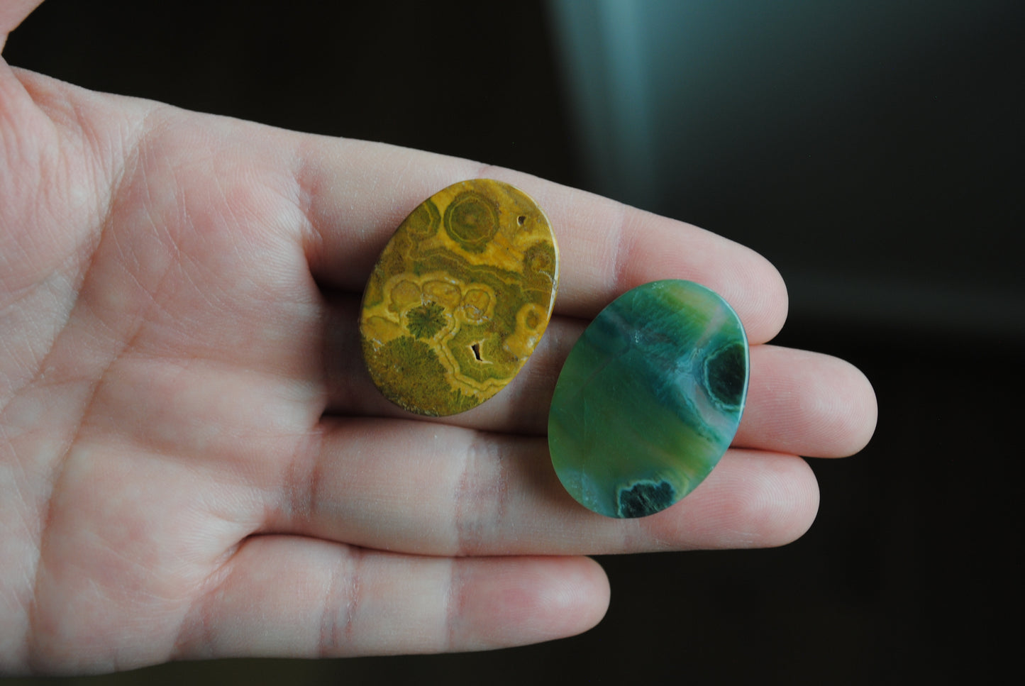 Ocean Jasper 30x22mm oval cabochons