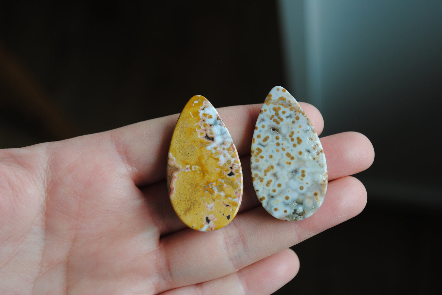 35x20mm drop Ocean Jasper cabochons