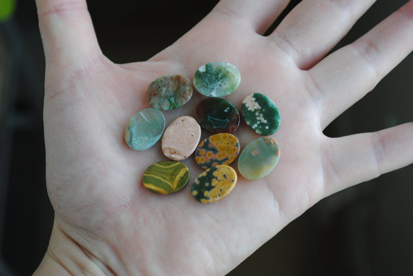 Ocean Jasper oval 12x16mm cabochons (Lot C)