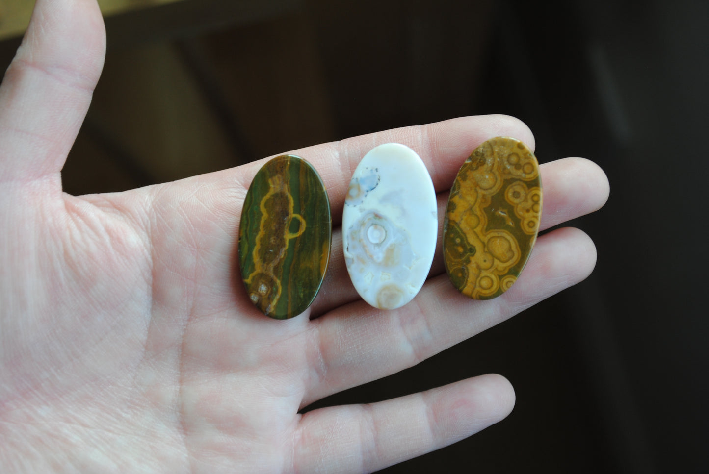 35 x 20mm oval Ocean Jasper cabochons