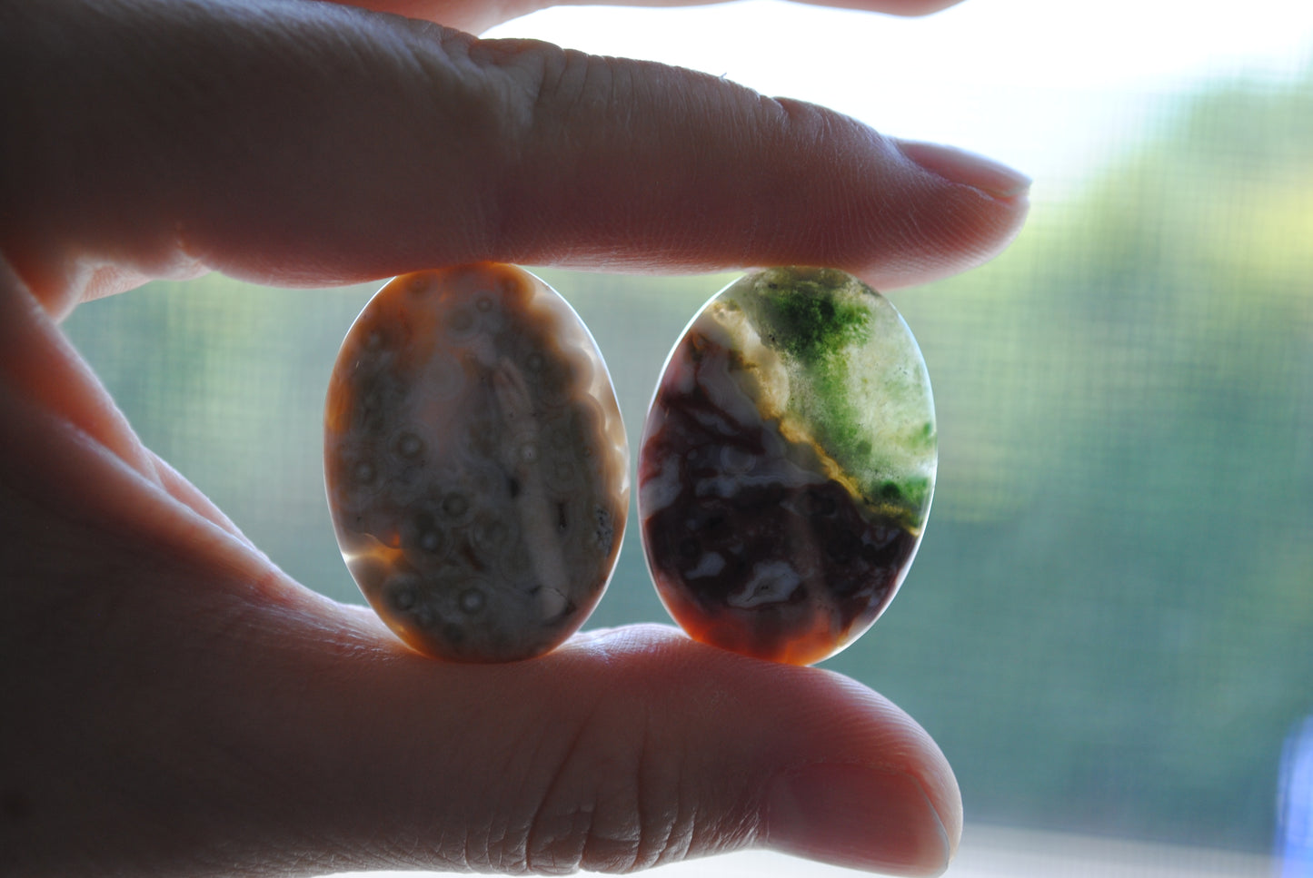 Ocean Jasper 30x22mm oval cabochons