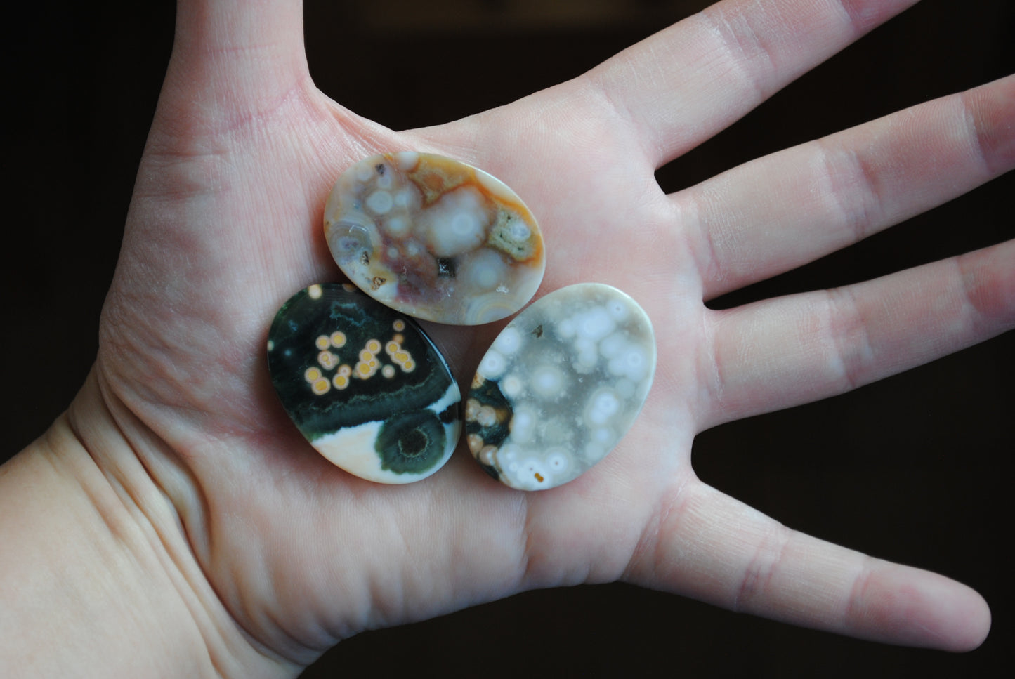 Ocean Jasper 35x25mm oval cabochons (Lot D)