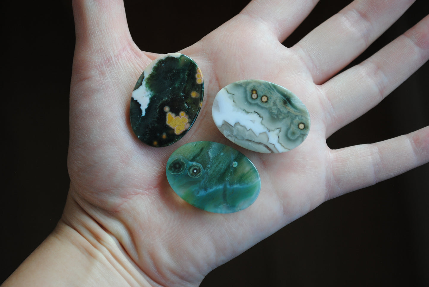 Ocean Jasper 35x25mm oval cabochons (Lot F)