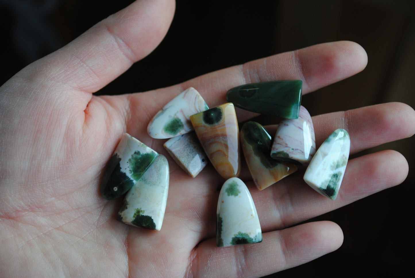 Ocean Jasper puff/tongue stones (Lot B)