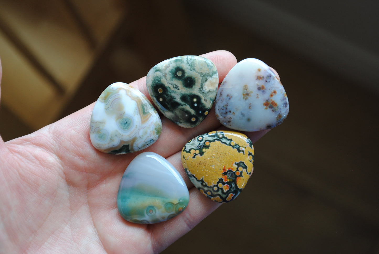 30mm trillion Ocean Jasper cabochons (Lot B)
