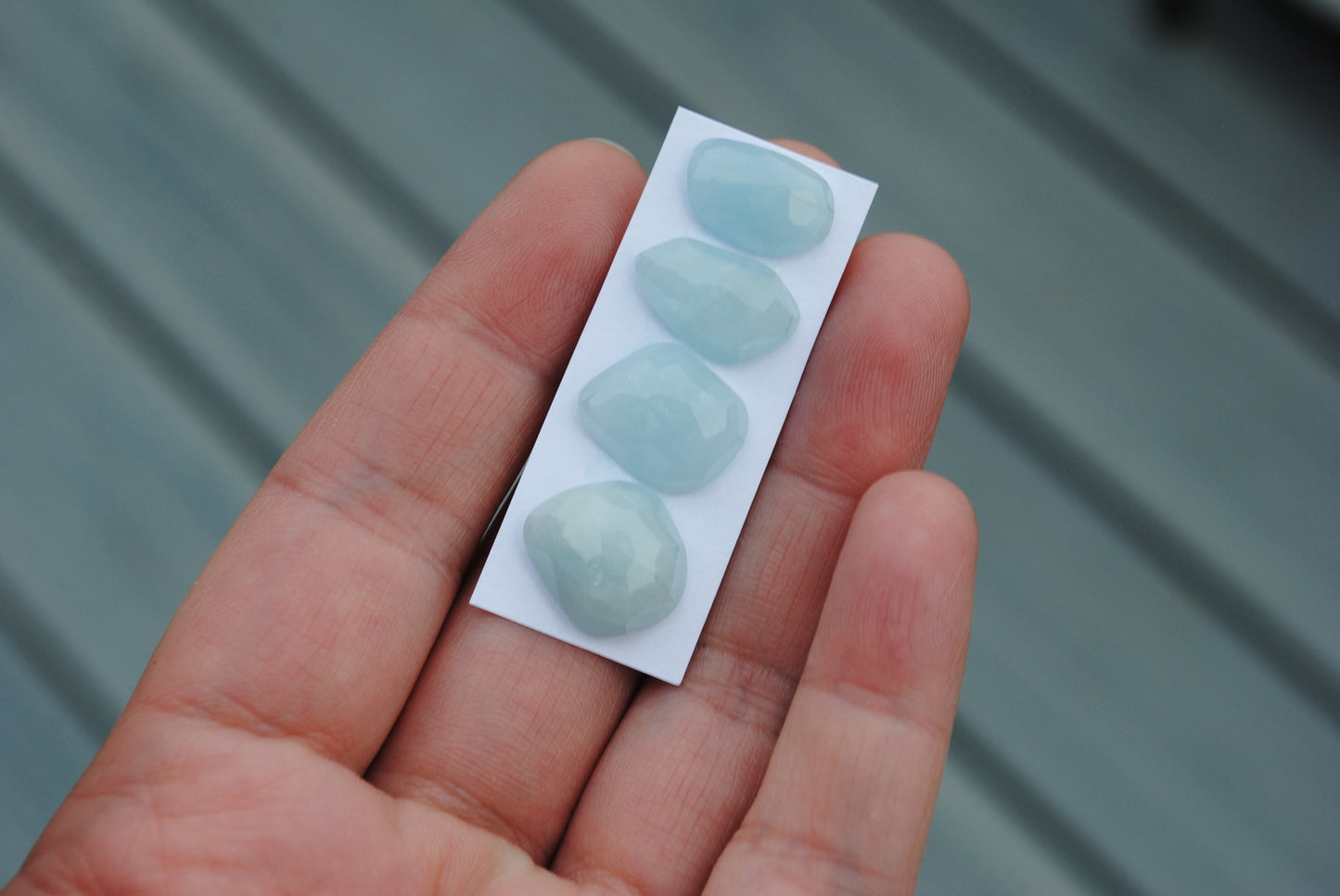 Aquamarine rose cut cabochons