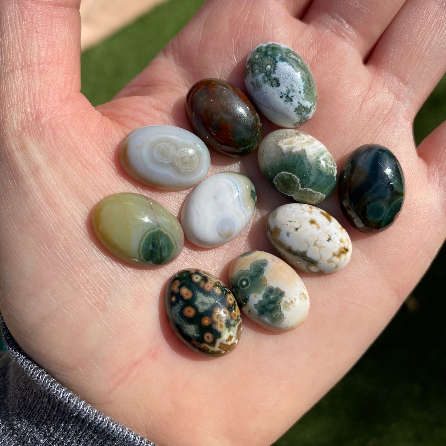 Oval 18x13mm Ocean Jasper cabochons