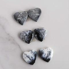 Dendritic agate heart cabochons