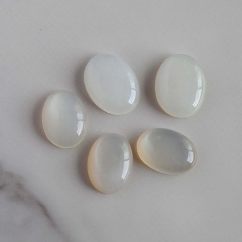 White moonstone cabochons