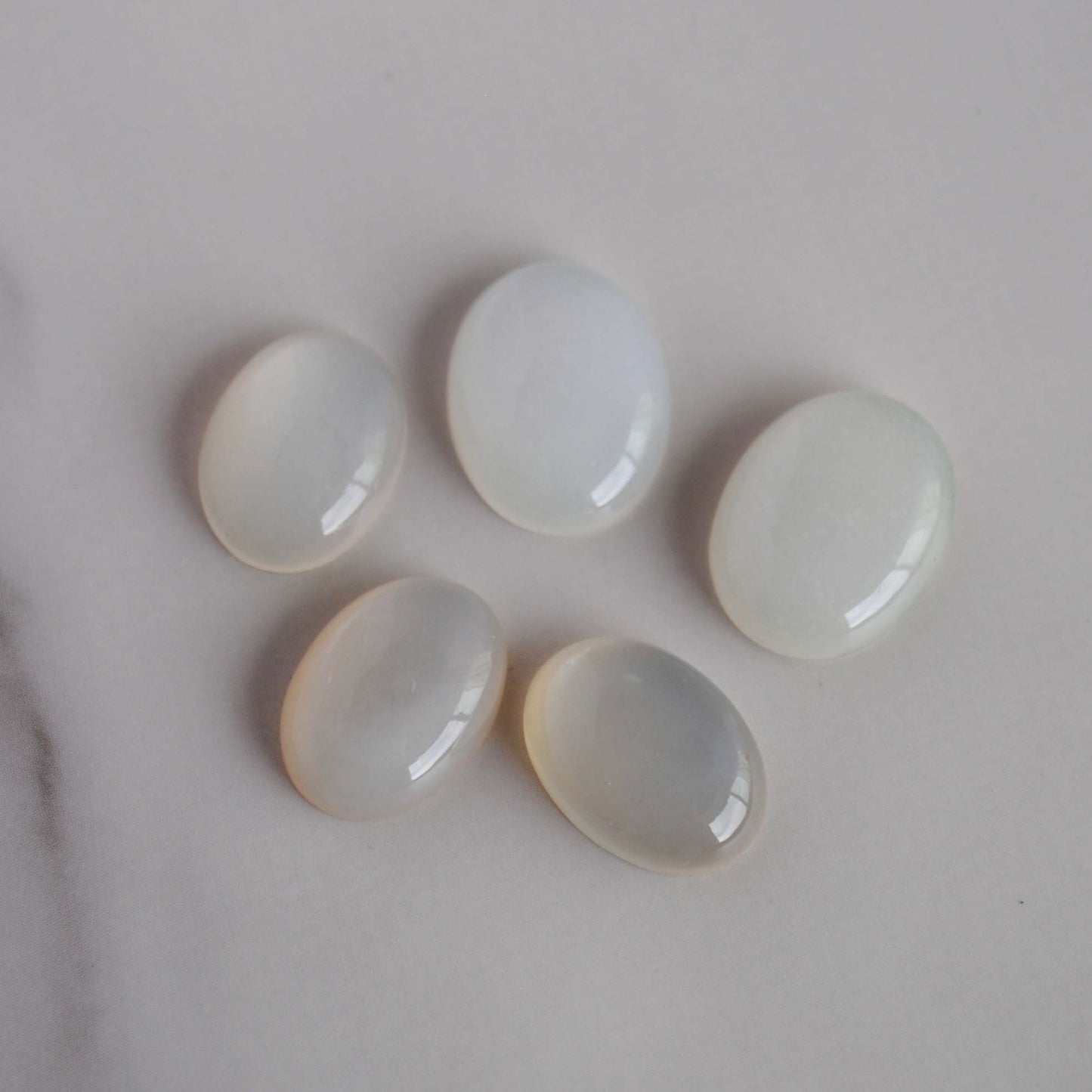 White moonstone cabochons