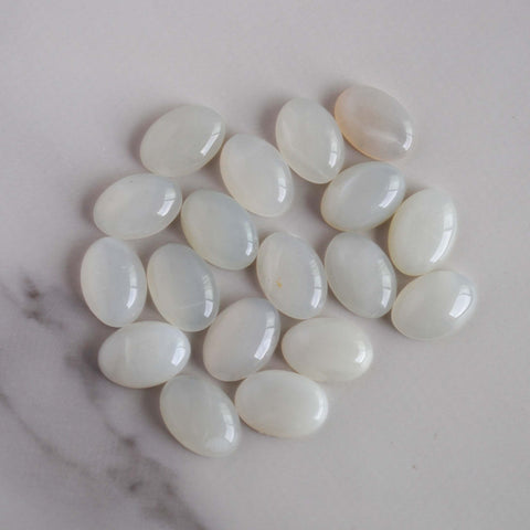 White moonstone oval cabochons