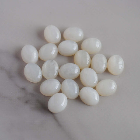 White moonstone oval cabochons