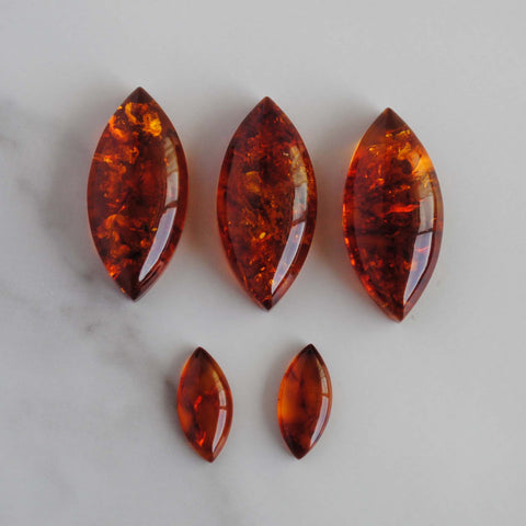 Amber marquise cabochons