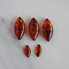 Amber marquise cabochons