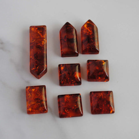 Amber cabochons