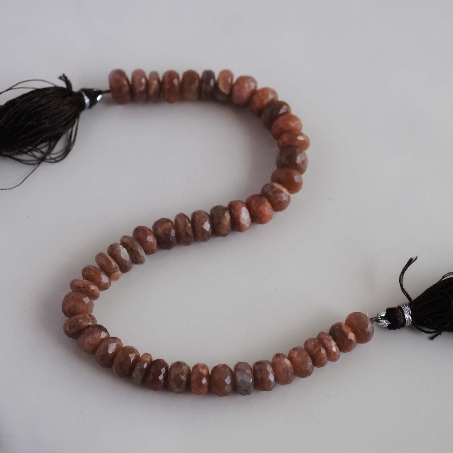 Peach moonstone faceted beads