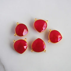 Chalcedony gold plated connectors/pendants