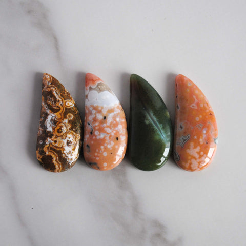 33 x 15mm comma Ocean Jasper cabochons