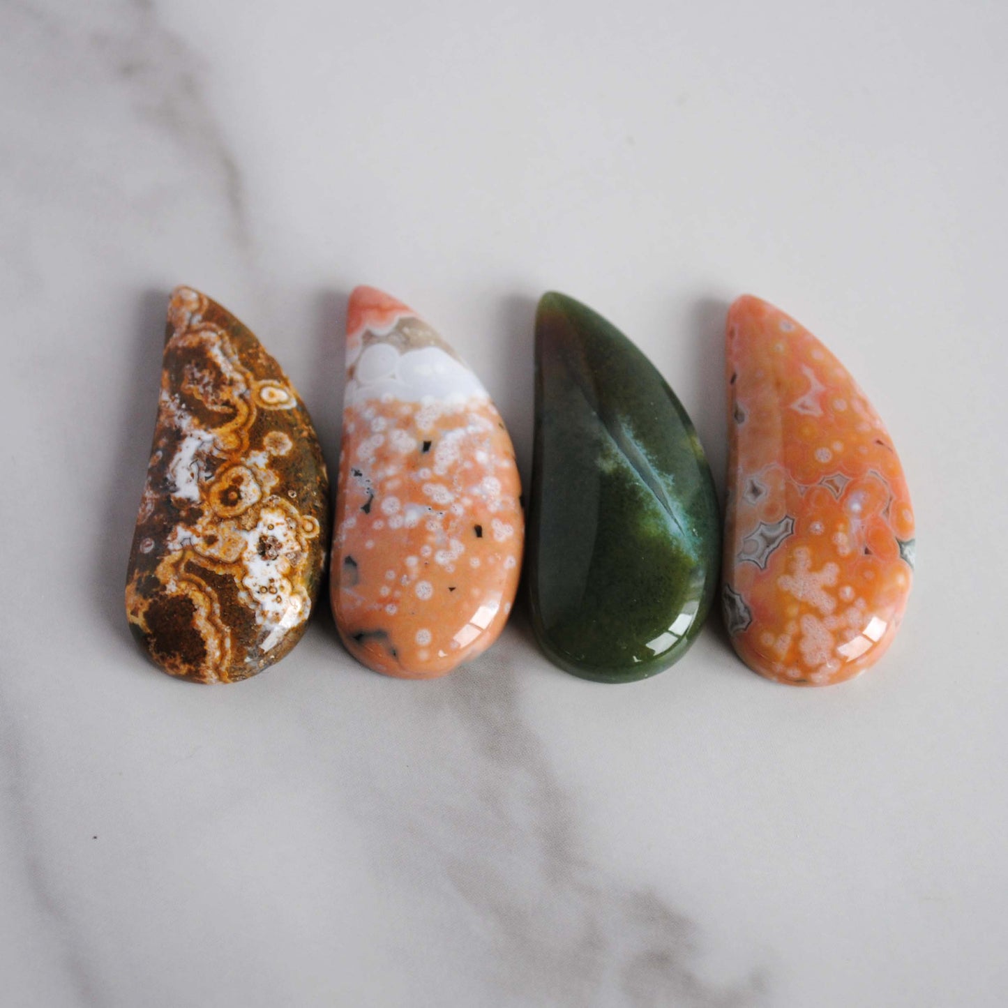 33 x 15mm comma Ocean Jasper cabochons
