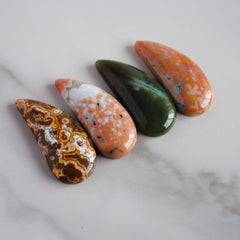 33 x 15mm comma Ocean Jasper cabochons