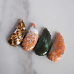 33 x 15mm comma Ocean Jasper cabochons