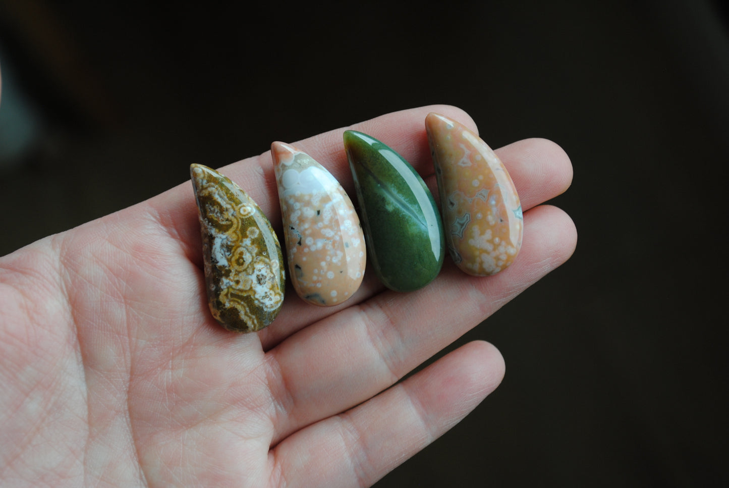 33 x 15mm comma Ocean Jasper cabochons
