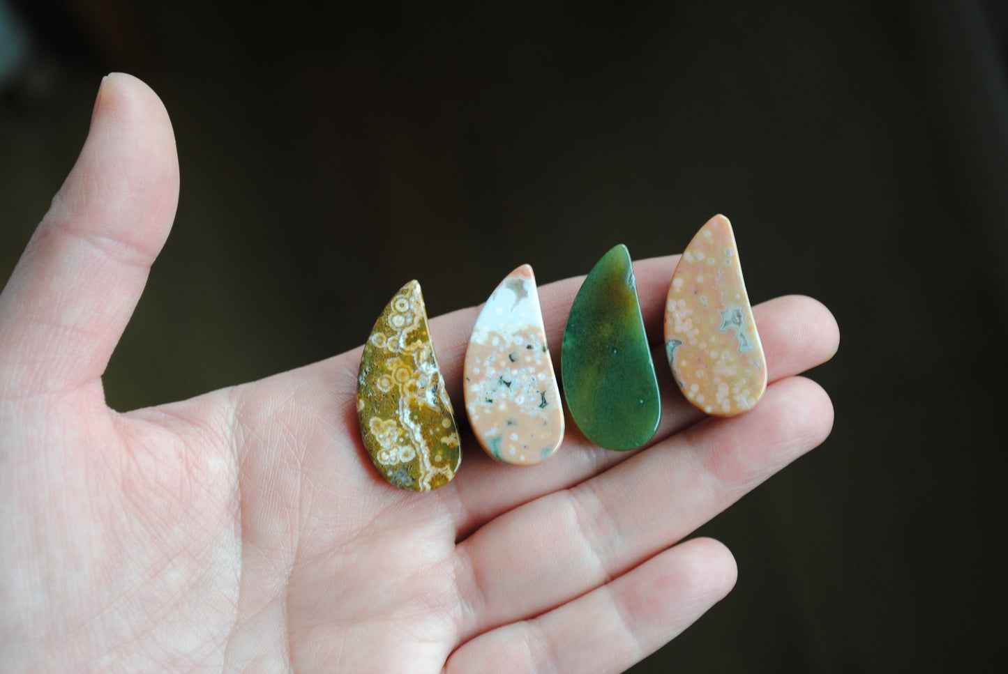 33 x 15mm comma Ocean Jasper cabochons