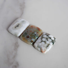 25x18mm rounded rectangle Ocean Jasper cabochons