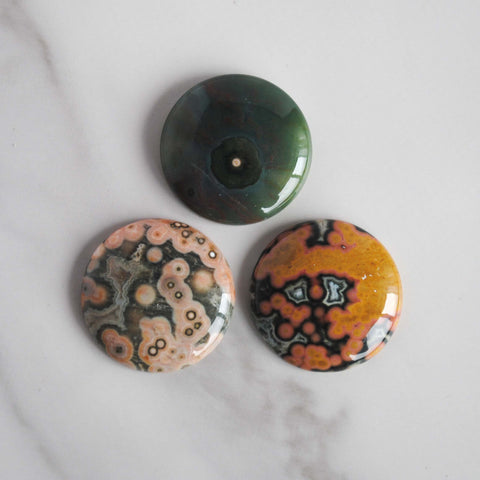 25mm round Ocean Jasper cabochons