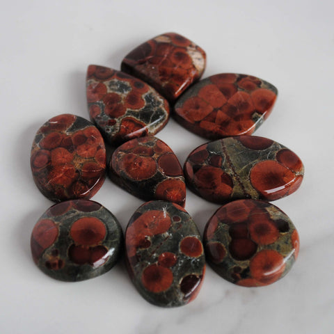 Poppy Jasper cabochons
