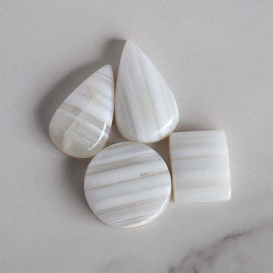 Agate white banded cabochons