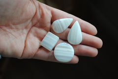 Agate white banded cabochons