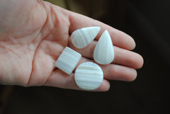 Agate white banded cabochons