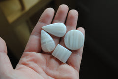 Agate white banded cabochons