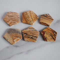 Jasper hexagon cabochons (Lot B)