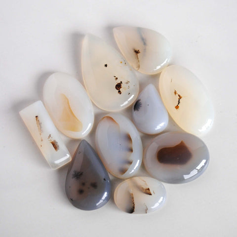 Dendritic agate cabochons (Lot A)