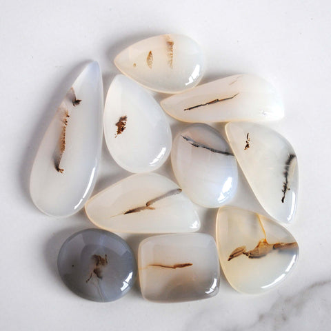 Dendritic agate cabochons (Lot B)