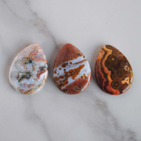 Ocean Jasper 30x22mm drop cabochons