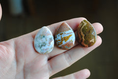 Ocean Jasper 30x22mm drop cabochons