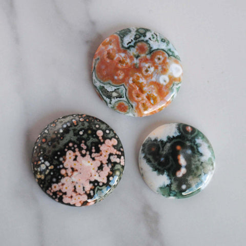 25mm, 30mm round Ocean Jasper cabochons