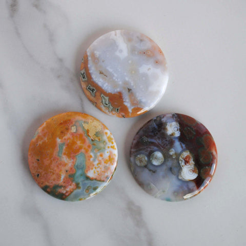 35mm round Ocean Jasper cabochons