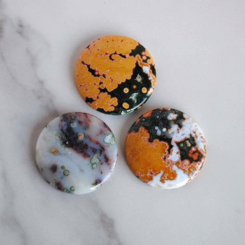 35mm round Ocean Jasper cabochons