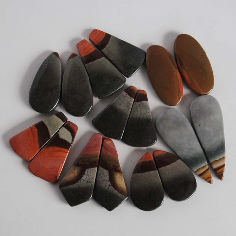 Polychrome jasper cabochons (Lot B)