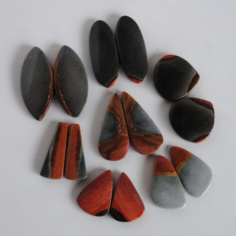 Polychrome jasper cabochons (Lot F)
