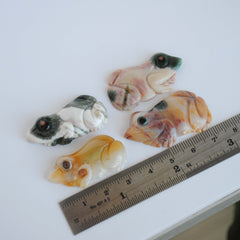 Ocean Jasper carved frogs (Lot A)