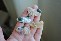 Ocean Jasper carved frogs (Lot A)