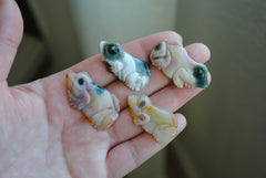 Ocean Jasper carved frogs (Lot A)