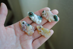 Ocean Jasper carved frogs (Lot A)