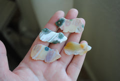 Ocean Jasper carved frogs (Lot A)